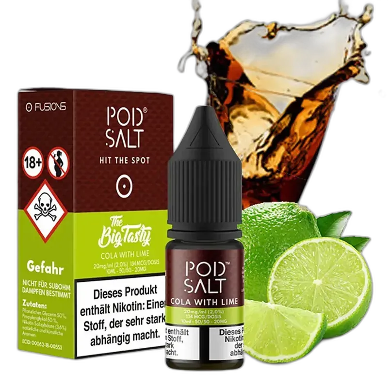 Liquid Cola with Lime - Pod Salt Fusion Nikotinsalz 20mg Liquid Cola with Lime - Pod Salt Fusion Nikotinsalz 20mg