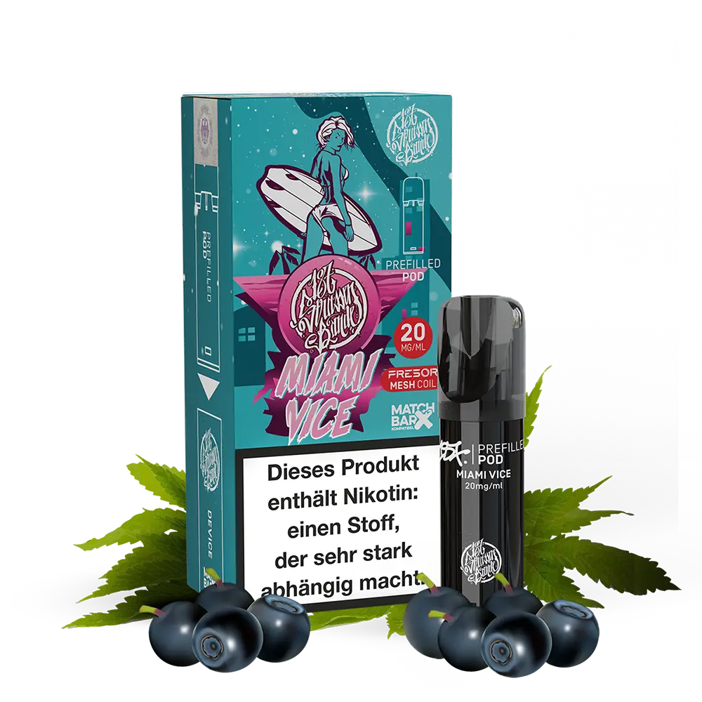 187 Strassenbande - Miami Vice - E-Shisha Pod 20mg Nikotinsalz 187 Strassenbande - Miami Vice - E-Shisha Pod 20mg Nikotinsalz