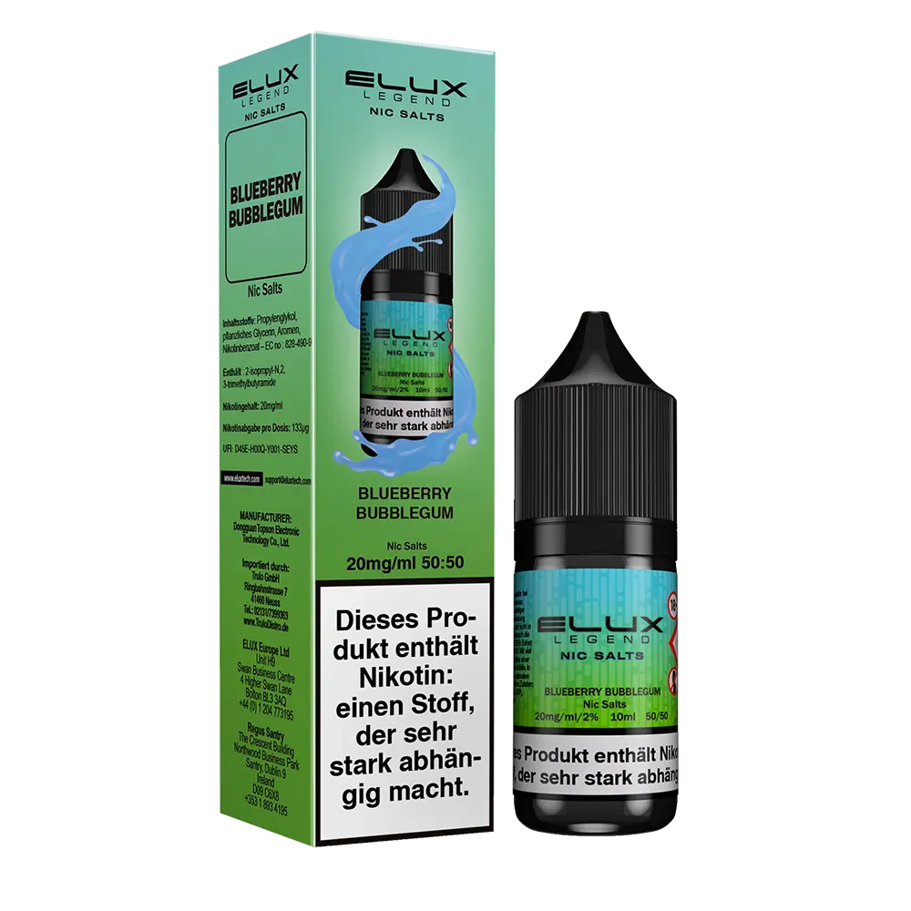 Liquid Blueberry Bubblegum - Elux Nikotinsalz Liquid Blueberry Bubblegum - Elux Nikotinsalz