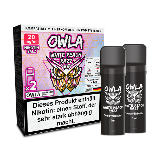 OWLA Pod - White Peach Razz - 20mg Nikotinsalz OWLA Pod - White Peach Razz - 20mg Nikotinsalz