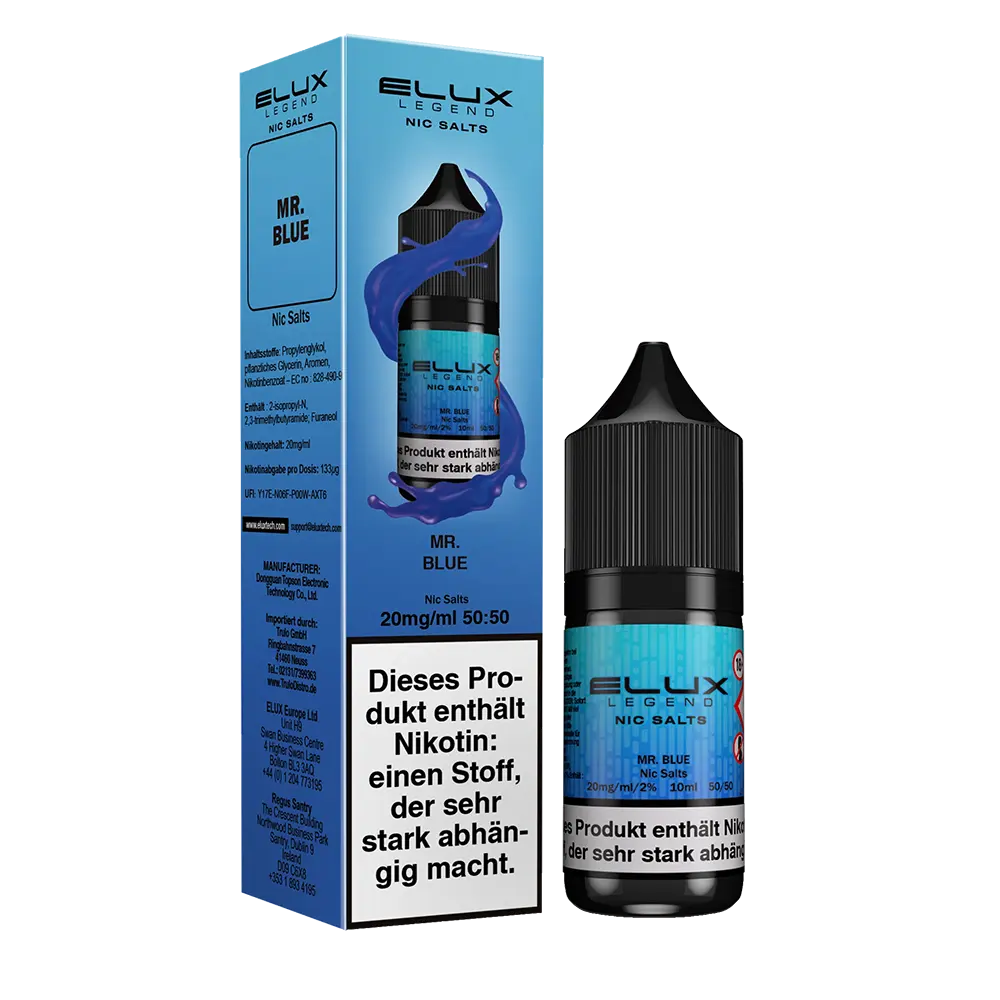 Liquid Mr. Blue - Elux Nikotinsalz Liquid Mr. Blue - Elux Nikotinsalz