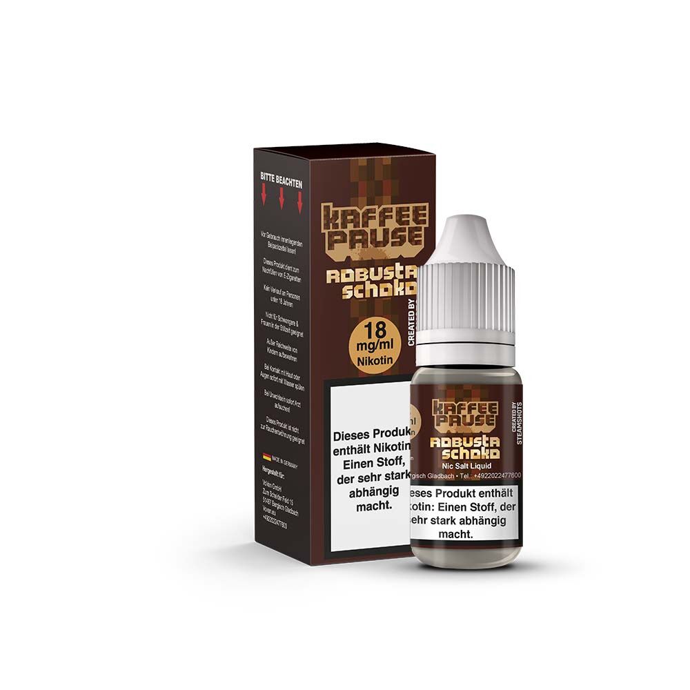 Liquid Robusta Schoko - Kaffeepause by Steamshots Nikotinsalz 20mg Liquid Robusta Schoko - Kaffeepause by Steamshots Nikotinsalz 20mg