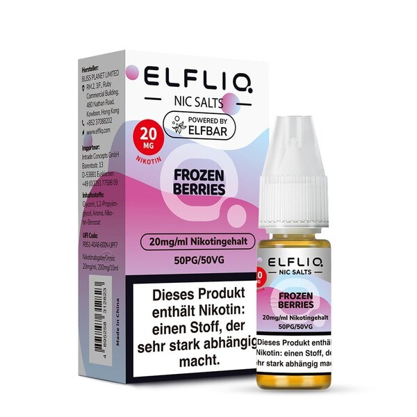 Elfliq by Elfbar Nikotinsalz - Frozen Berries - Liquid 20mg Elfliq by Elfbar Nikotinsalz - Frozen Berries - Liquid 20mg