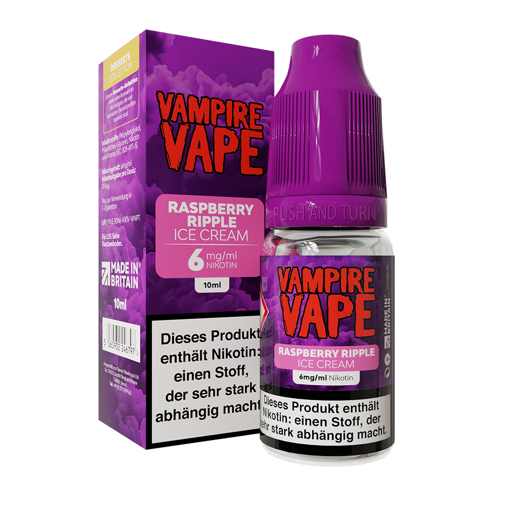 Vampire Vape Raspberry Ripple Ice Cream Liquid 10ml 6mg  C