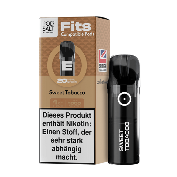 Pod Salt Fits Pods Einweg Pod - Sweet Tobacco - 20mg Nikotinsalz 2ml Pod Salt Fits Pods Einweg Pod - Sweet Tobacco - 20mg Nikotinsalz 2ml