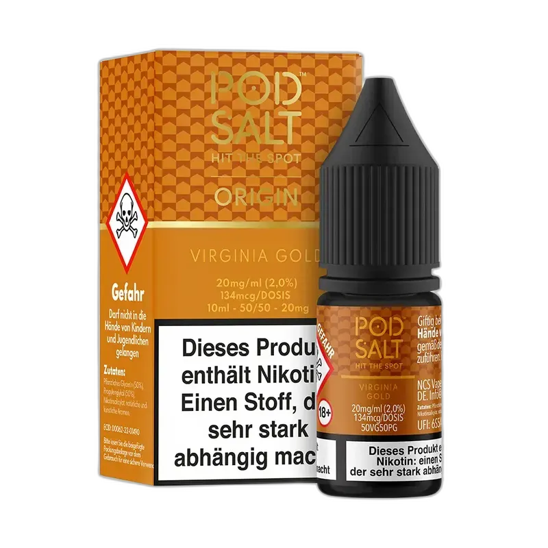 Liquid Virginia (Gold) - Pod Salt Core Nikotinsalz 20mg Liquid Virginia (Gold) - Pod Salt Core Nikotinsalz 20mg