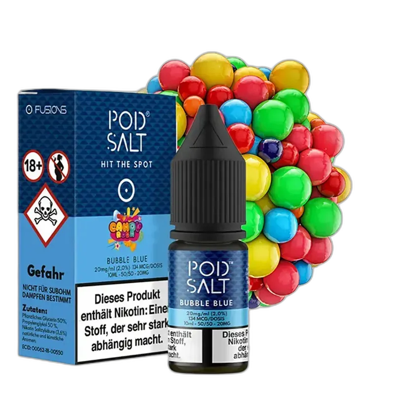 Liquid Bubble Blue - Pod Salt Fusion Nikotinsalz 20mg Liquid Bubble Blue - Pod Salt Fusion Nikotinsalz 20mg
