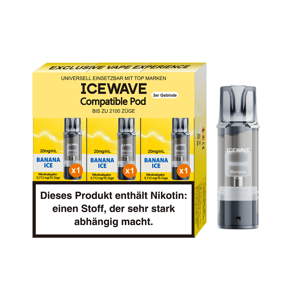 3x Icewave Einweg Pod - Banana Ice - 20mg
