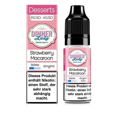 Liquid Strawberry Macaroon - Dinner Lady 6mg Liquid Strawberry Macaroon - Dinner Lady 6mg