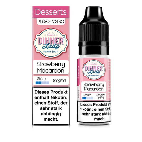 Liquid Strawberry Macaroon - Dinner Lady 6mg Liquid Strawberry Macaroon - Dinner Lady 6mg