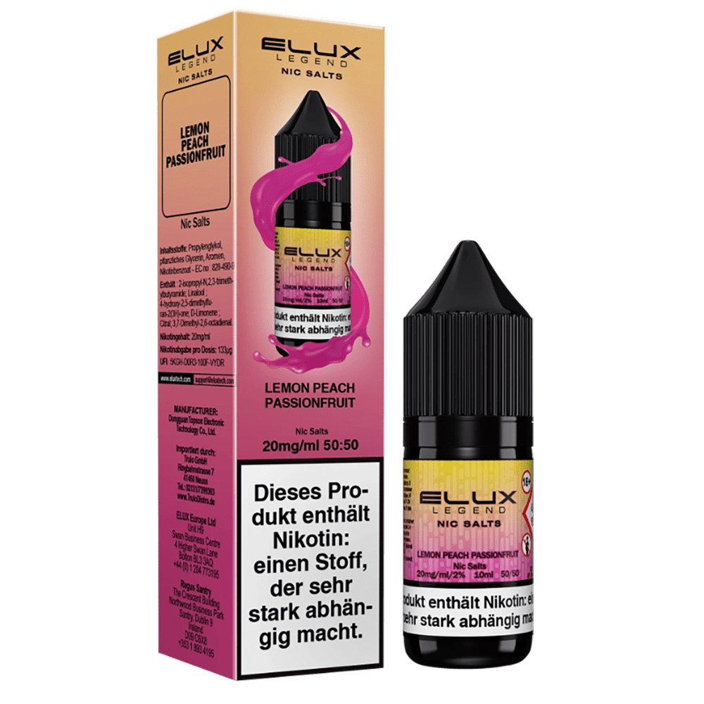 Liquid Lemon Peach Passion - Elux Nikotinsalz Liquid Lemon Peach Passion - Elux Nikotinsalz