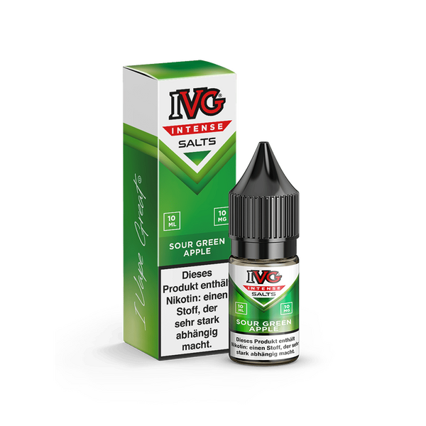 IVG Intense Nikotinsalz - Sour Green Apple - Liquid 10mg 10ml  C