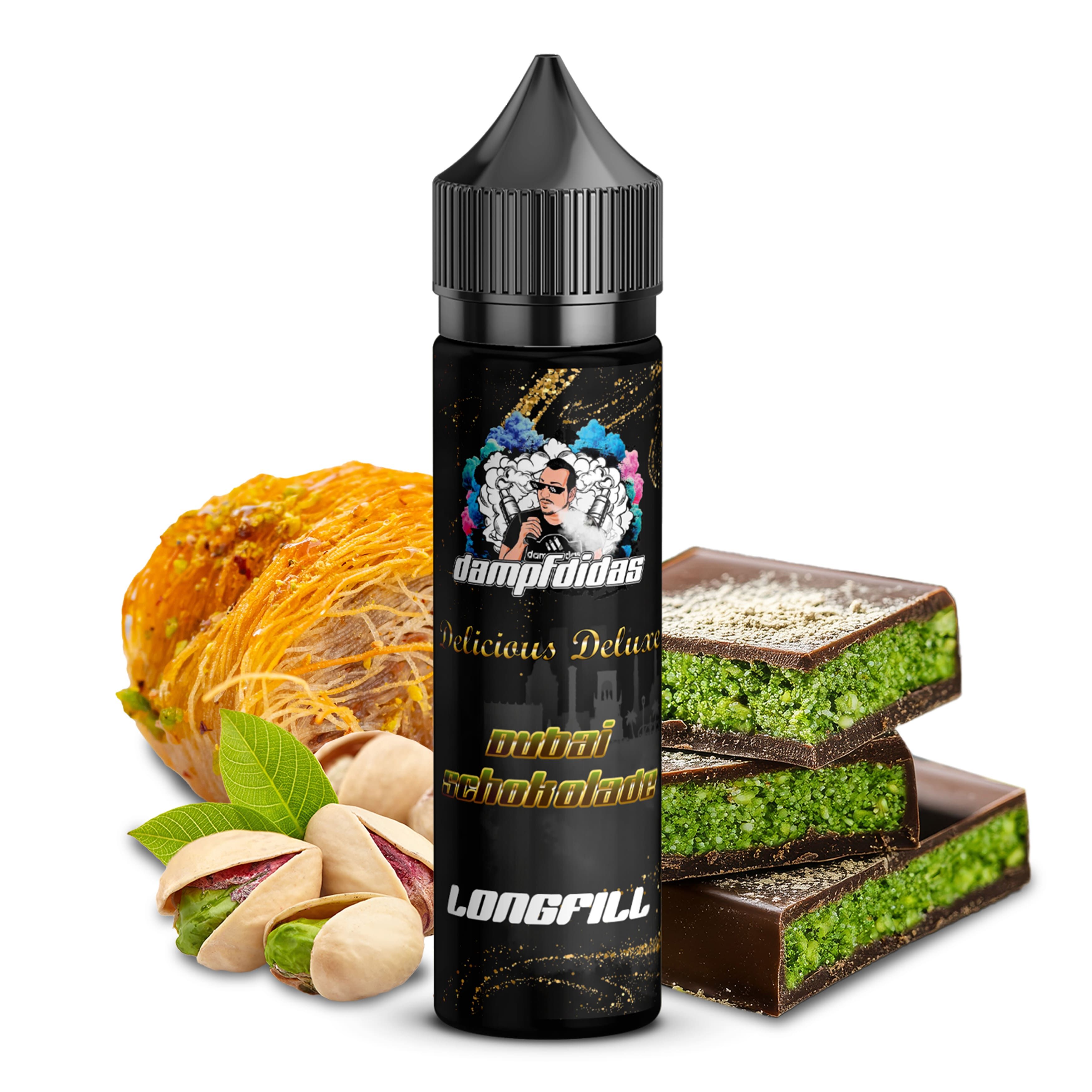Dampfdidas Longfill - Dubai Schokolade - 10ml Aroma in 60ml Flasche  C