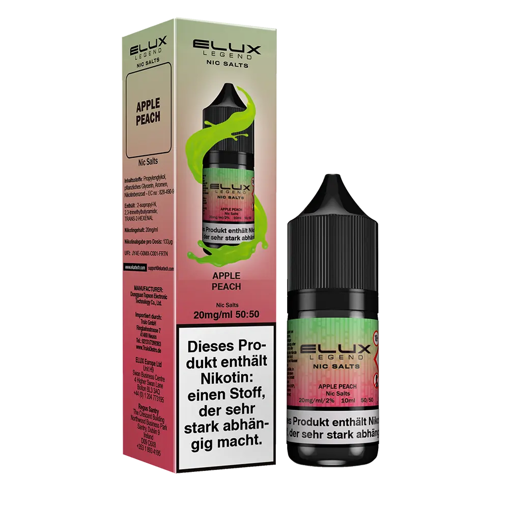 Liquid Apple Peach - Elux Nikotinsalz 20mg Liquid Apple Peach - Elux Nikotinsalz 20mg