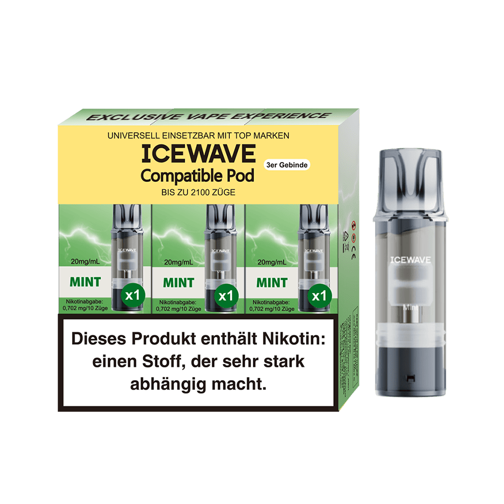 3x Icewave Einweg Pod - Mint - 20mg