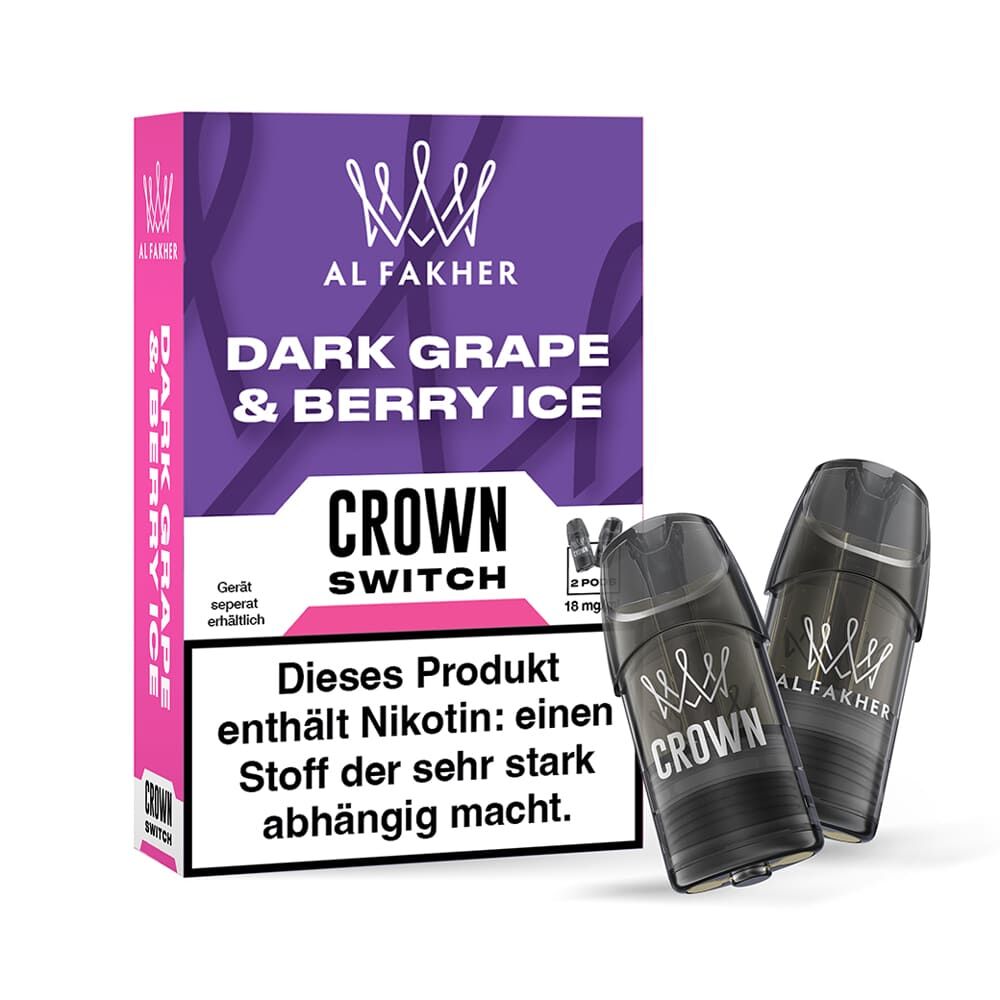 Al Fakher Crown Switch Einweg Pod - Dark Grape & Berry Ice - 18mg Nikotinsalz