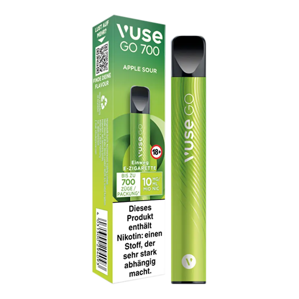 Vuse GO 700 Apple Sour 10mg Einweg E-Zigarette Vuse GO 700 Apple Sour 10mg Einweg E-Zigarette