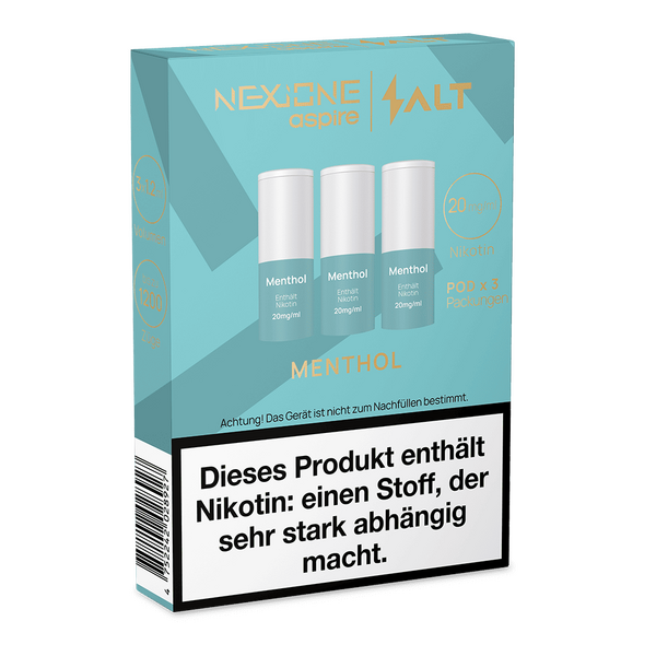 3x NEXIONE Salt Pod - Menthol - 20mg Nikotinsalz 1.2ml