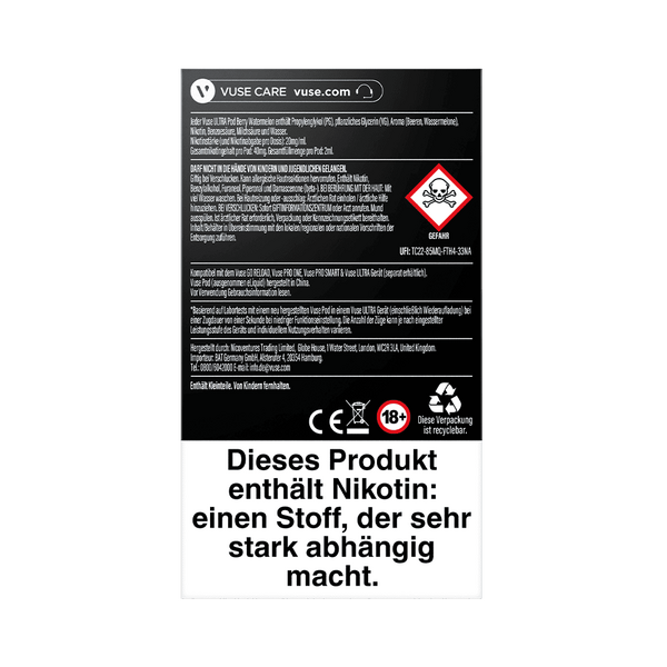 2x Vuse Ultra Pods Berry Watermelon 20mg