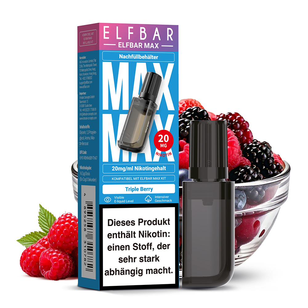 Elfbar MAX Refill Pod - Triple Berry - 20mg Nikotinsalz 10ml  C
