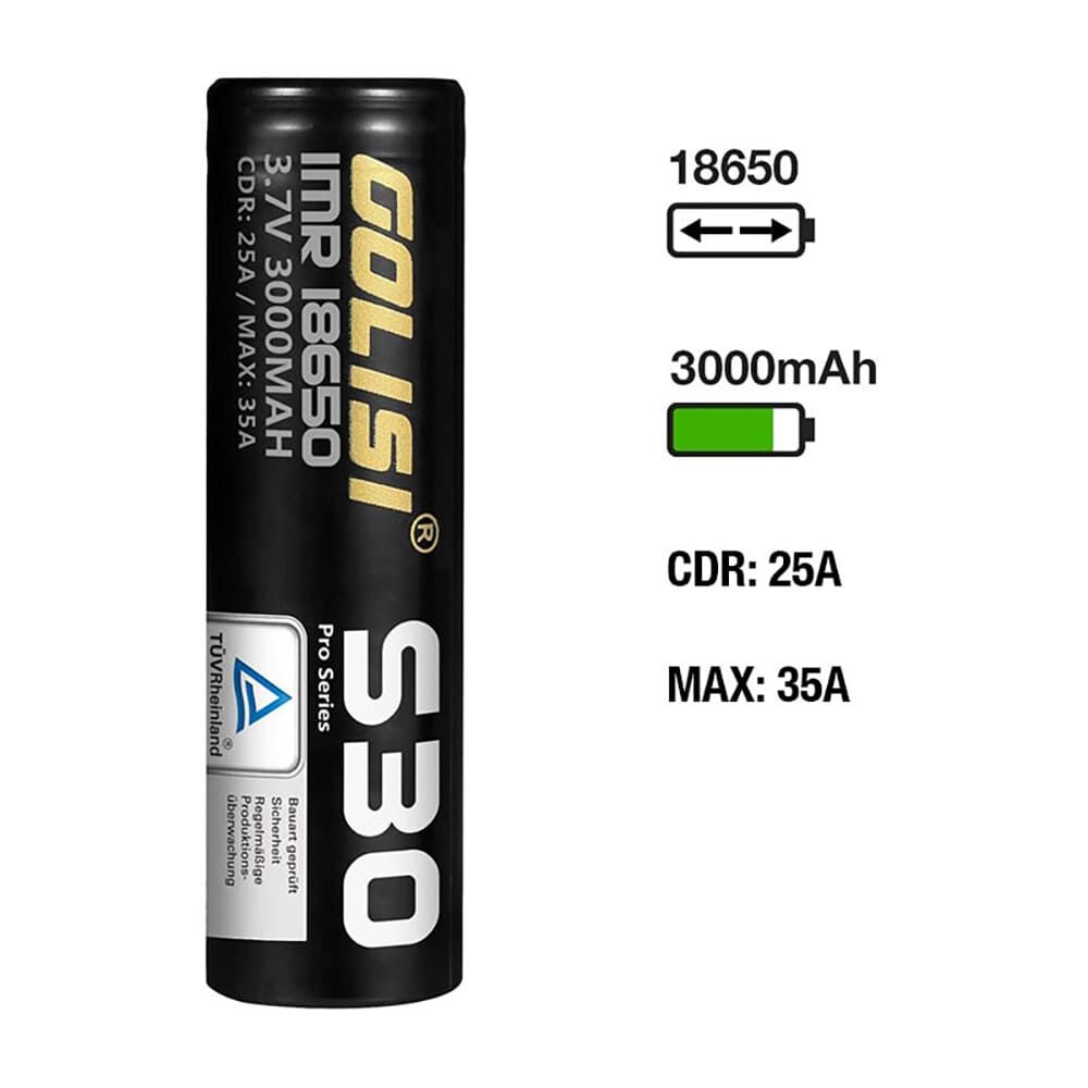 Golisi S30 Akku 18650 3000mAh/25A Golisi S30 Akku 18650 3000mAh/25A