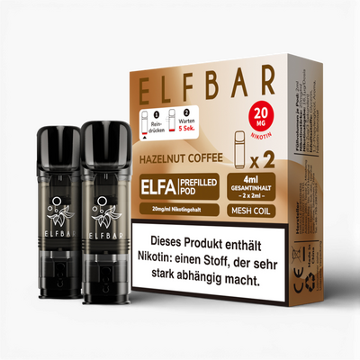 Elfbar Elfa Pod - Hazelnut Coffee - 20mg Elfbar Elfa Pod - Hazelnut Coffee - 20mg