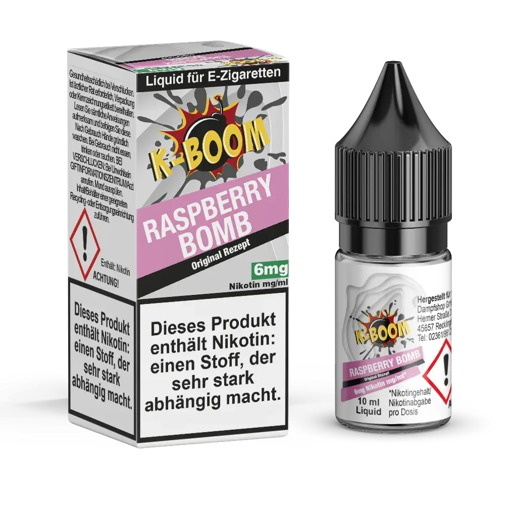 K-Boom Raspberry Bomb Liquid 6mg 10ml K-Boom Raspberry Bomb Liquid 6mg 10ml