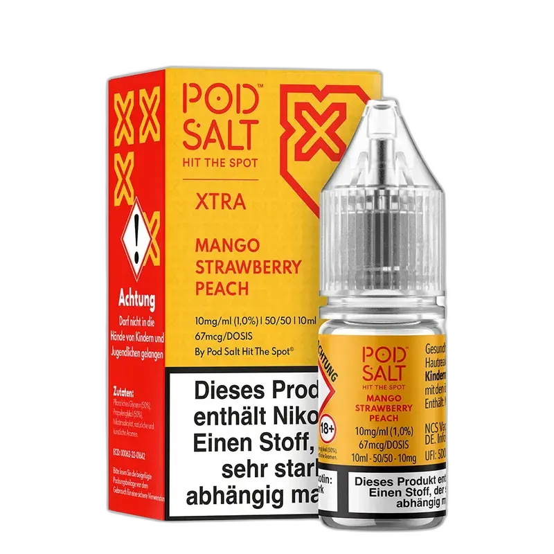 Liquid Mango Strawberry Peach - Pod Salt Xtra Nikotinsalz 10mg Liquid Mango Strawberry Peach - Pod Salt Xtra Nikotinsalz 10mg