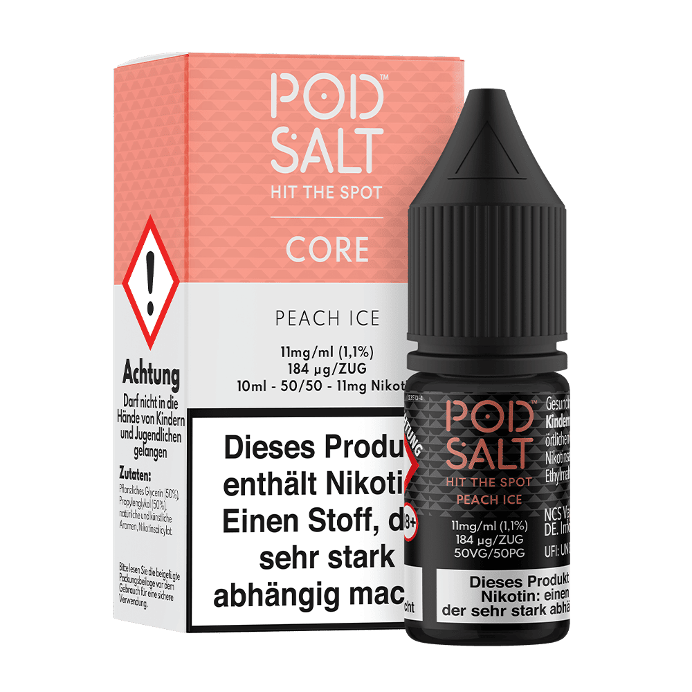 Pod Salt Core Nikotinsalz - Peach Ice - Liquid 11mg 10ml  C