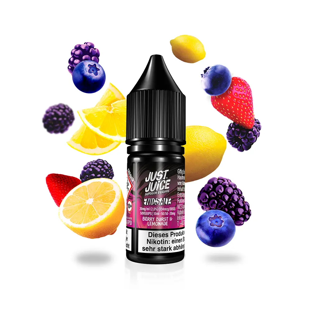 Just Juice Nikotinsalz - Fusion Berry Burst & Lemonade - 10ml 20mg 