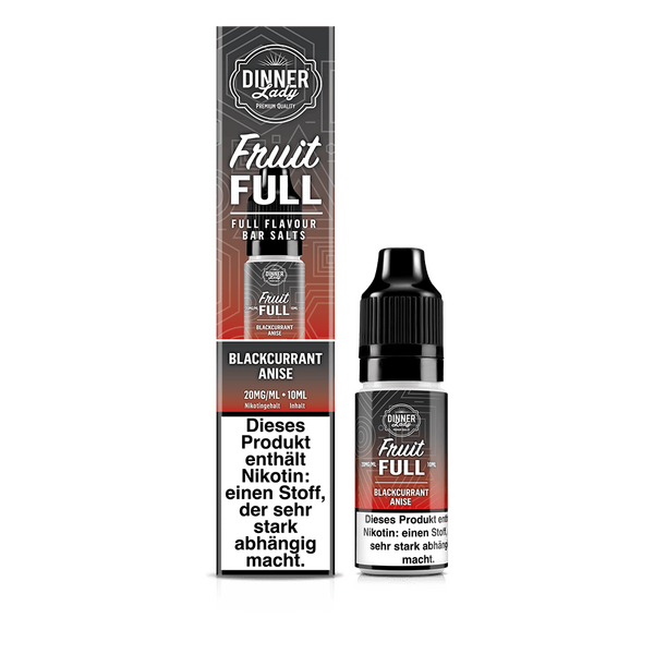 Dinner Lady Fruit Full Nikotinsalz - Blackcurrant Anise - 10ml Liquid 20mg  D