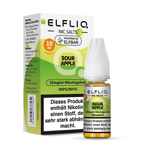 Liquid Sour Apple - Elfliq Nikotinsalz 10mg Liquid Sour Apple - Elfliq Nikotinsalz 10mg