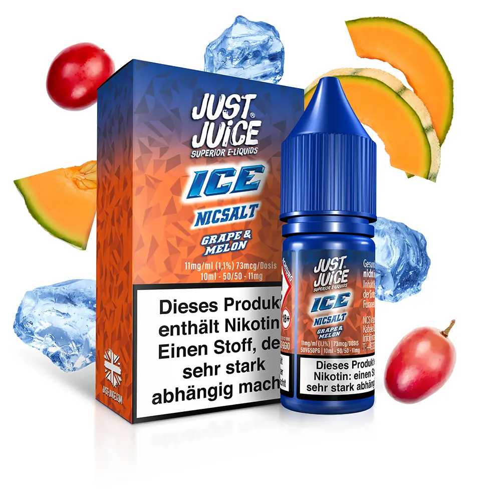 Just Juice Grape Melon ICE - 10ml Nikotinsalz 11mg Just Juice Grape Melon ICE - 10ml Nikotinsalz 11mg