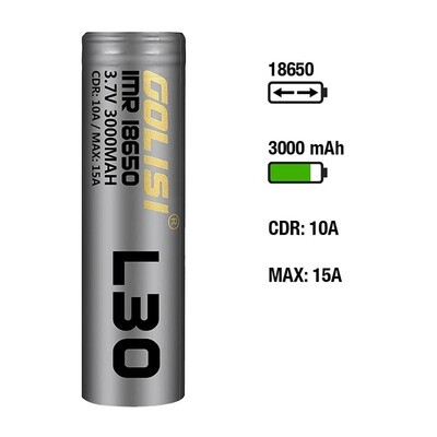 Golisi L30 Akku 18650 3000mAh/10A Golisi L30 Akku 18650 3000mAh/10A