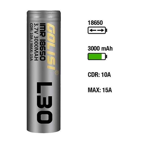 Golisi L30 Akku 18650 3000mAh/10A Golisi L30 Akku 18650 3000mAh/10A