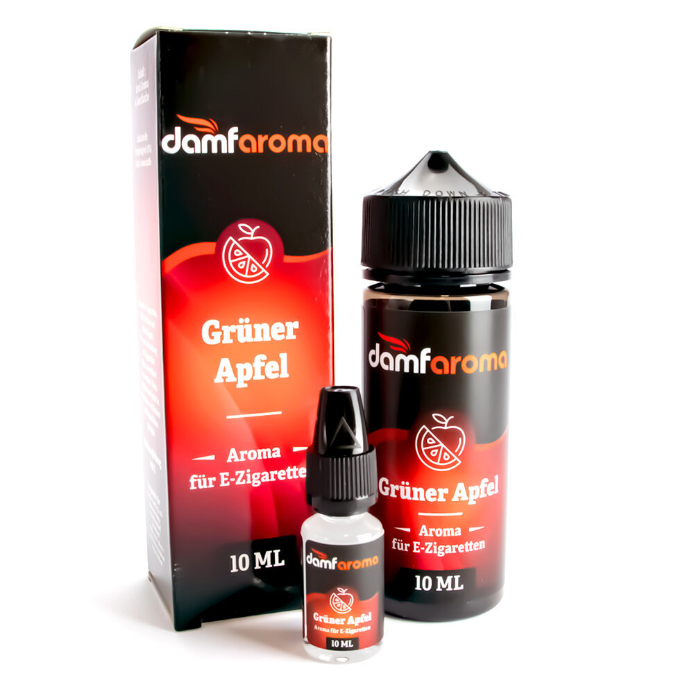 damfaroma Longfill - Grüner Apfel - 10ml Aroma in 120ml Flasche 