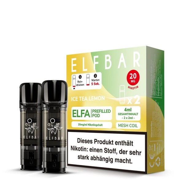 Elfbar Elfa Einweg Pod - Ice Tea Lemon - 20mg Nikotinsalz 2ml