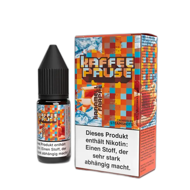 Liquid Karamell Frappe Ice - Kaffeepause by Steamshots Nikotinsalz 20mg Liquid Karamell Frappe Ice - Kaffeepause by Steamshots Nikotinsalz 20mg