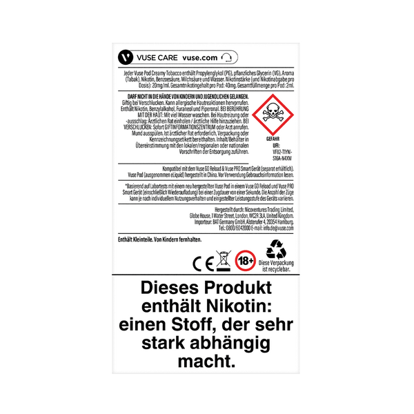 Vuse Pod Creamy Tobacco Nic Salts 20mg