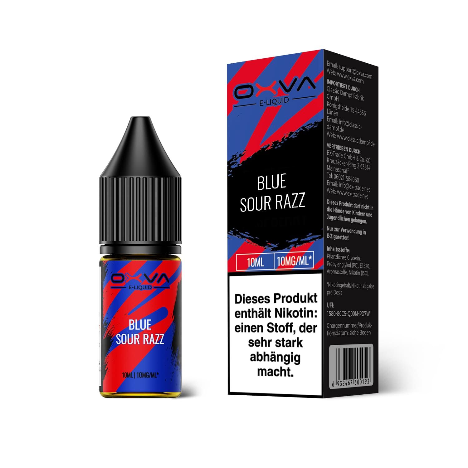 Liquid Blue Sour Razz - Oxva E-Liquid Nikotinsalz 10mg Liquid Blue Sour Razz - Oxva E-Liquid Nikotinsalz 10mg