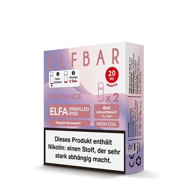 Elfbar - Elfa Pods Peach Ice Nikotinsalz 20mg Elfbar - Elfa Pods Peach Ice Nikotinsalz 20mg