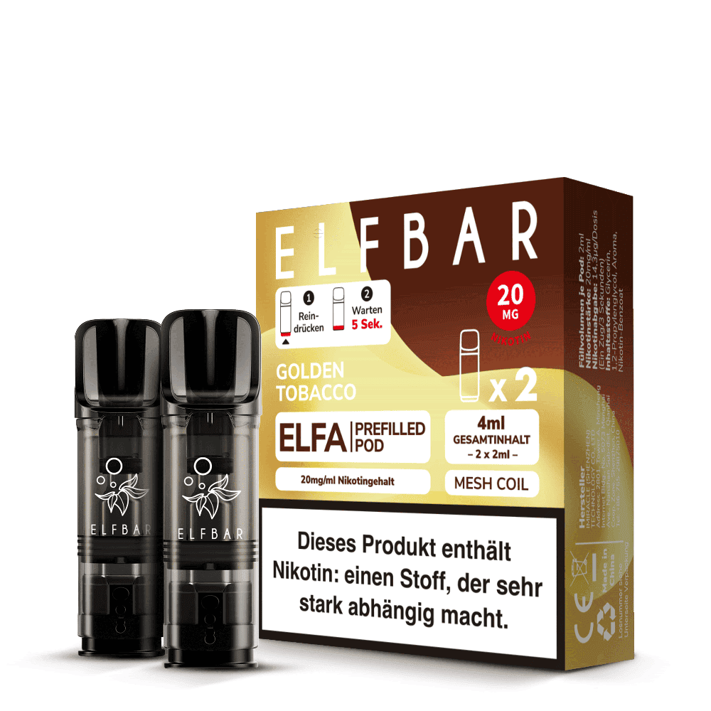 Elfbar - Elfa Pods Golden Tobacco 20mg