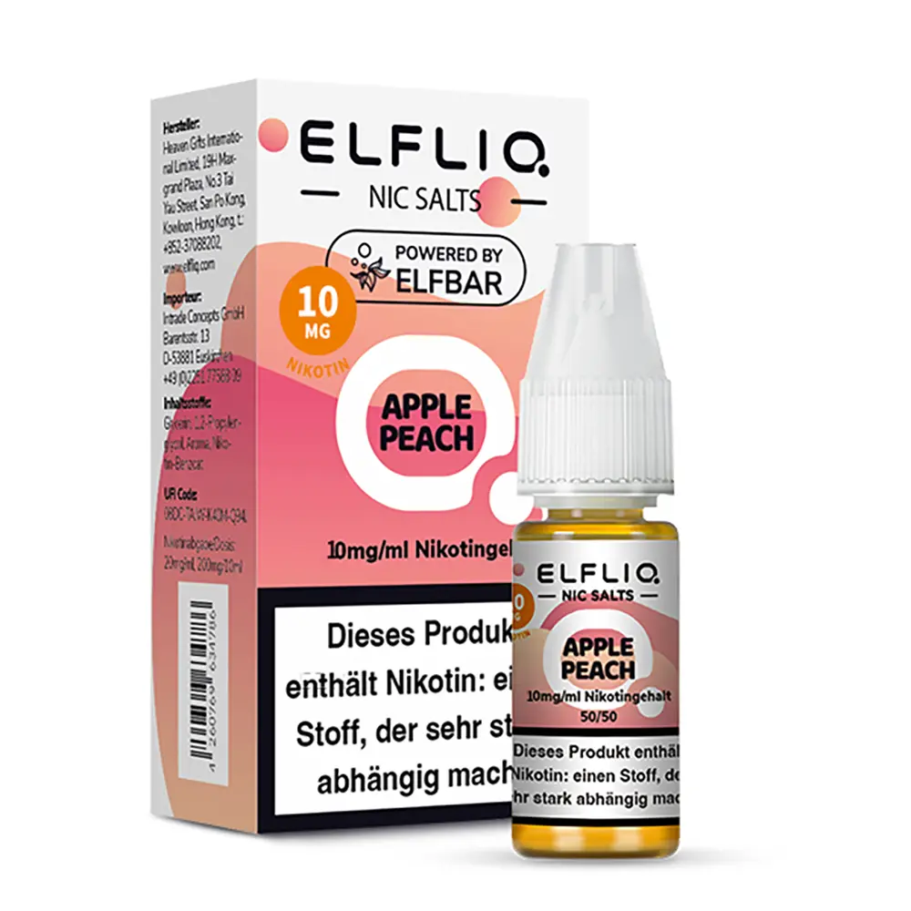 Liquid Apple Peach - Elfliq Nikotinsalz 10mg Liquid Apple Peach - Elfliq Nikotinsalz 10mg