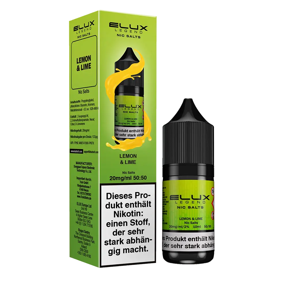 Liquid Lemon Lime - Elux Nikotinsalz 10mg Liquid Lemon Lime - Elux Nikotinsalz 10mg
