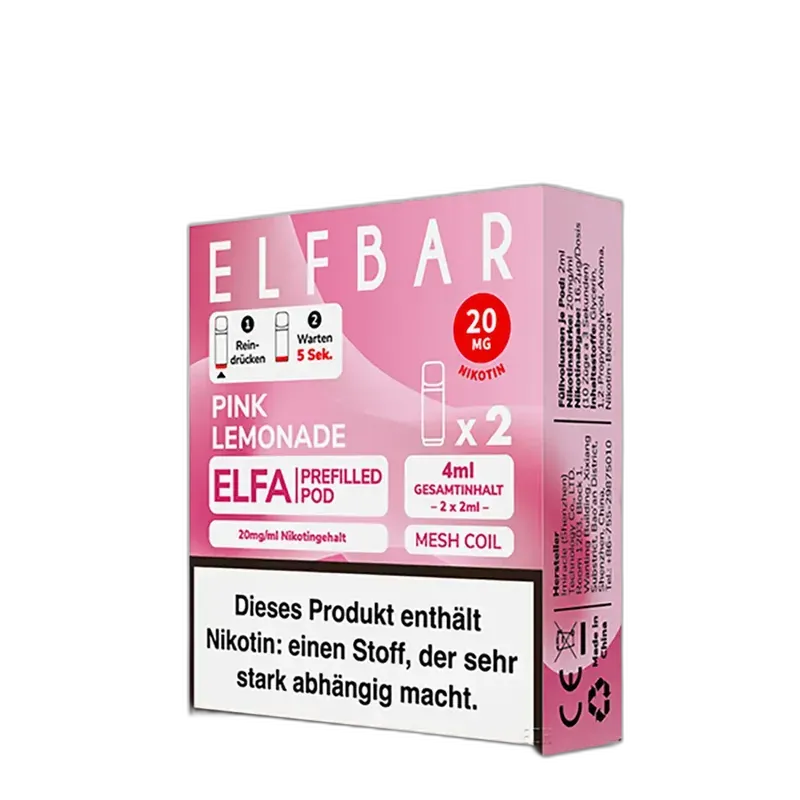 Elfbar - Elfa Pods Pink Lemonade Nikotinsalz 20mg Elfbar - Elfa Pods Pink Lemonade Nikotinsalz 20mg