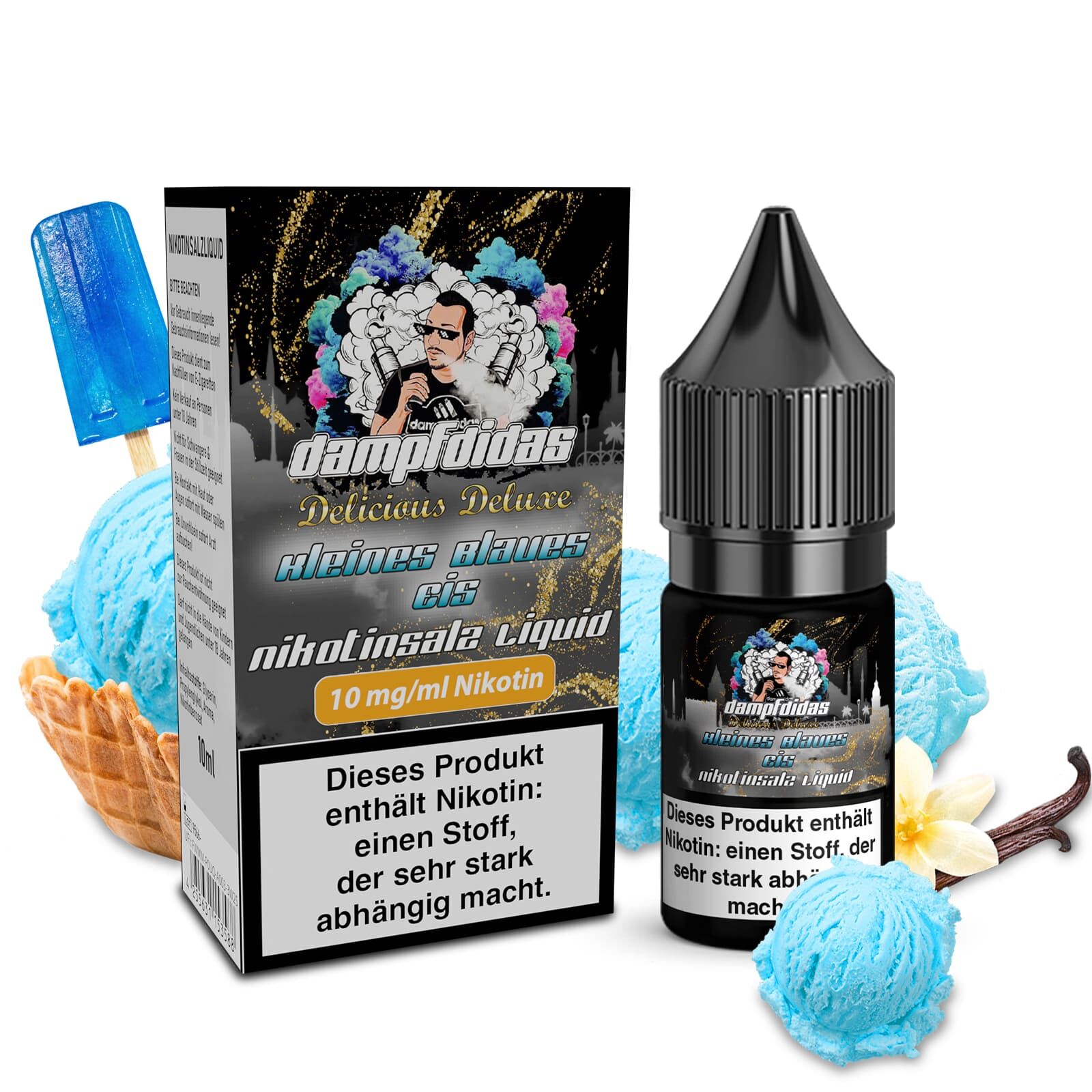 Dampfdidas Nikotinsalz - Kleines Blaues Eis - 10ml Liquid 10mg  C