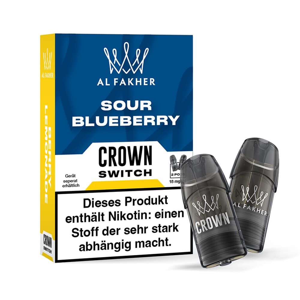 Al Fakher Crown Switch Einweg Pod - Sour Blueberry - 18mg Nikotinsalz