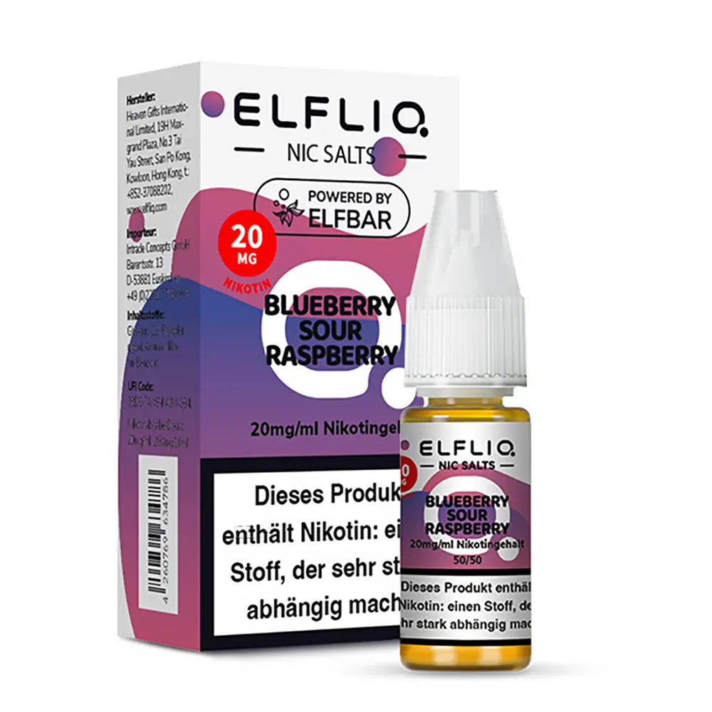 Liquid Blueberry Sour Raspberry - Elfliq Nikotinsalz 20mg Liquid Blueberry Sour Raspberry - Elfliq Nikotinsalz 20mg