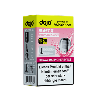 Vaporesso dojo Blast X Einweg Pod - Straw Rasp Cherry Ice - 20mg Vaporesso dojo Blast X Einweg Pod - Straw Rasp Cherry Ice - 20mg