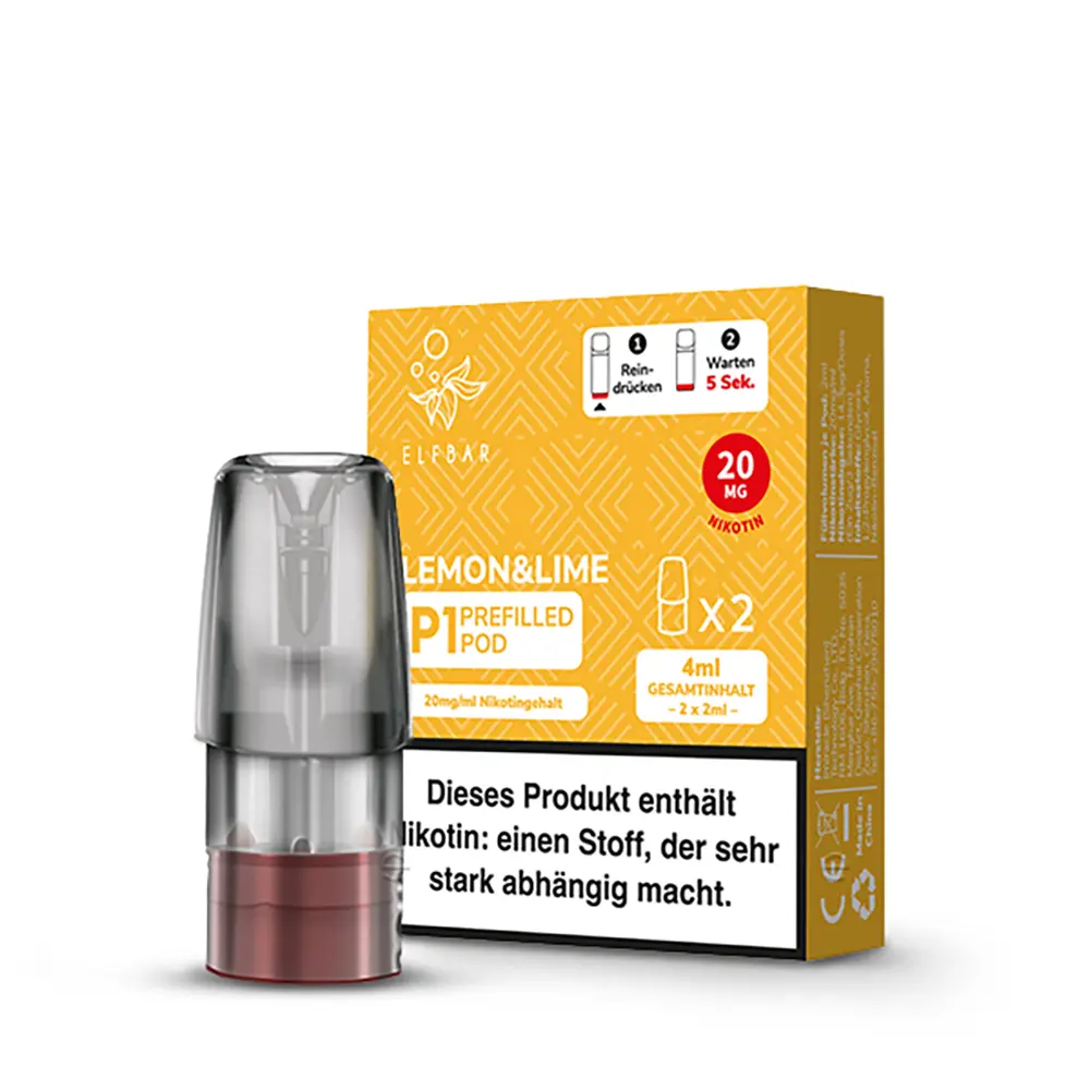 Elfbar - Mate 500 Pods Lemon und Lime Nikotinsalz 20mg